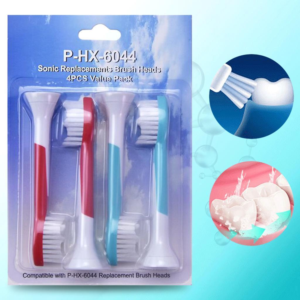 Replacement Toothbrush Heads Pack of 4 for Phillips Sonicare HX6044