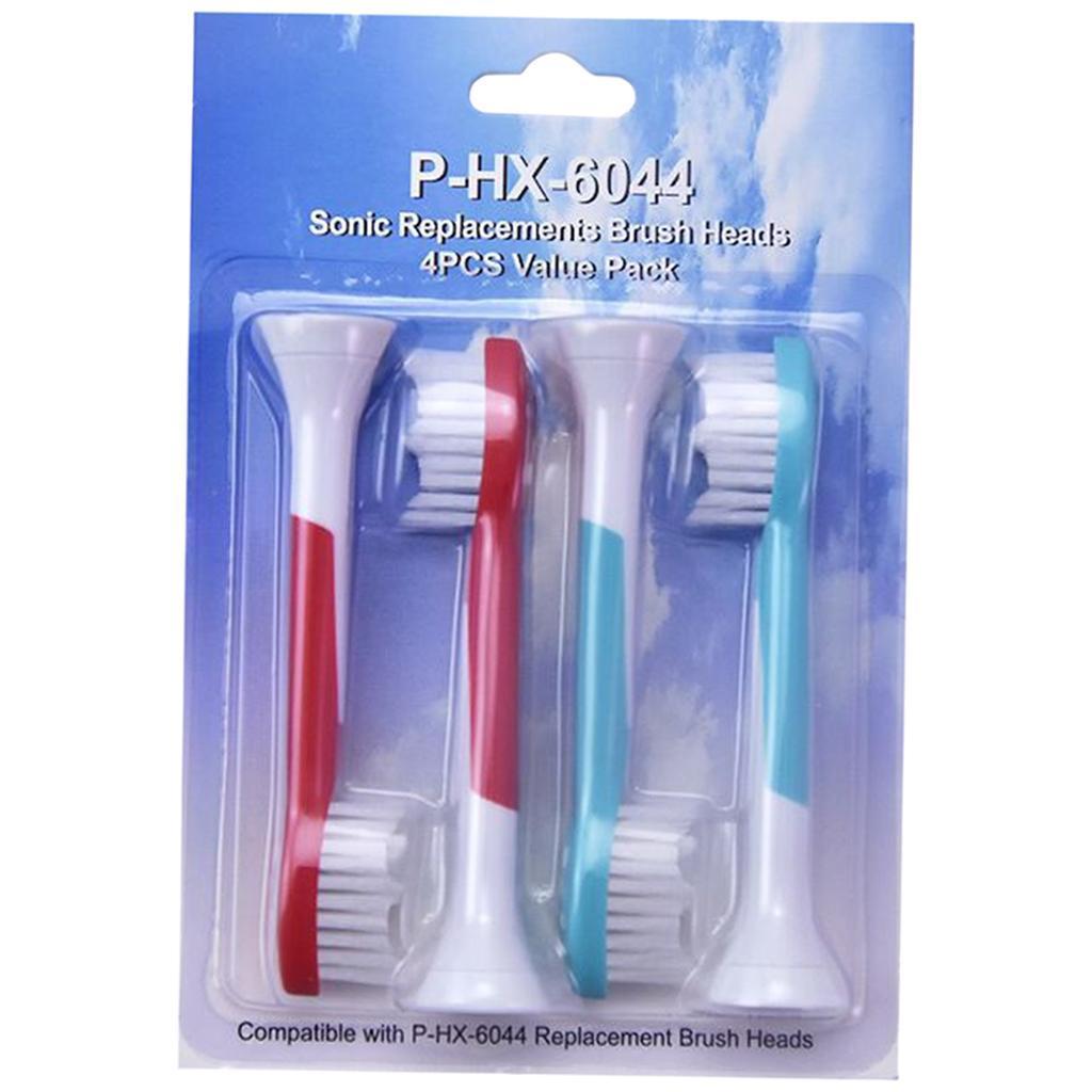 Replacement Toothbrush Heads Pack of 4 for Phillips Sonicare HX6044