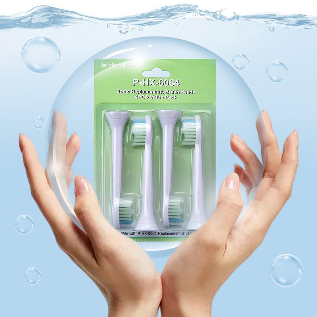 Replacement Toothbrush Heads Pack of 4 for Phillips Sonicare HX6064