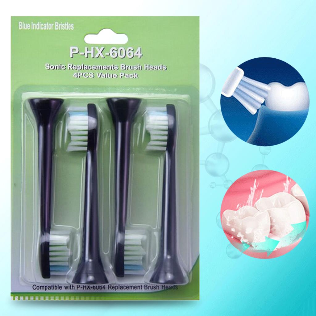 Replacement Toothbrush Heads Pack of 4 for Phillips Sonicare HX6064B