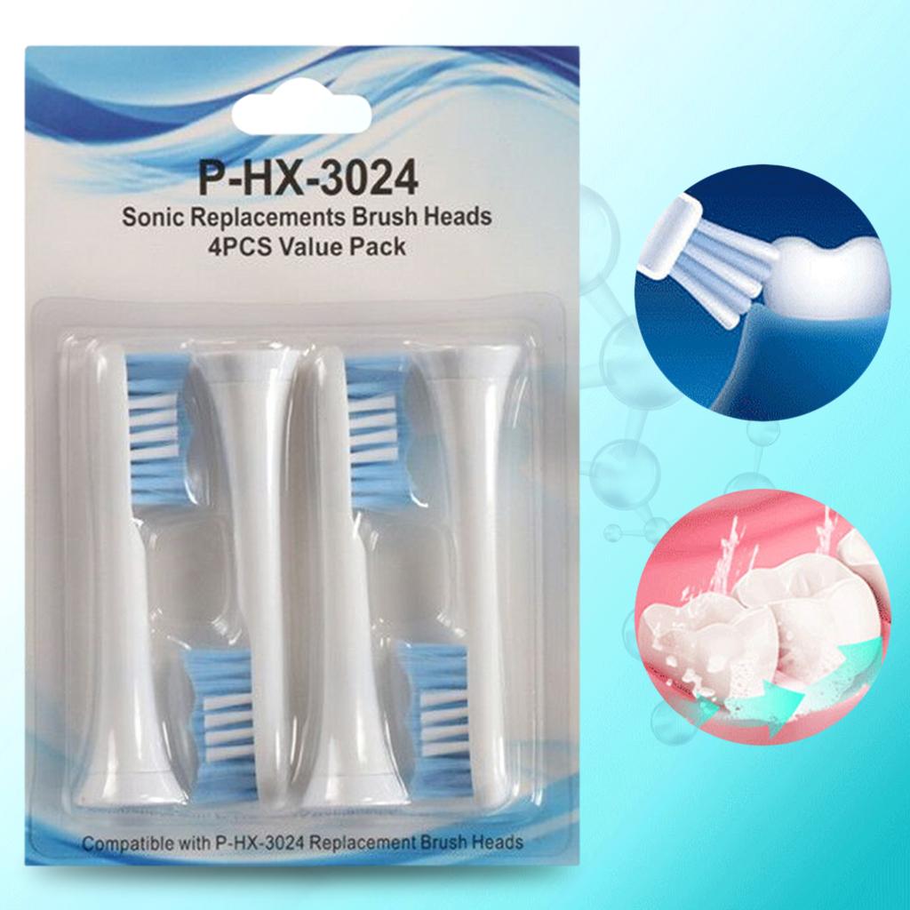 Replacement Toothbrush Heads Pack of 4 for Phillips Sonicare HX3024