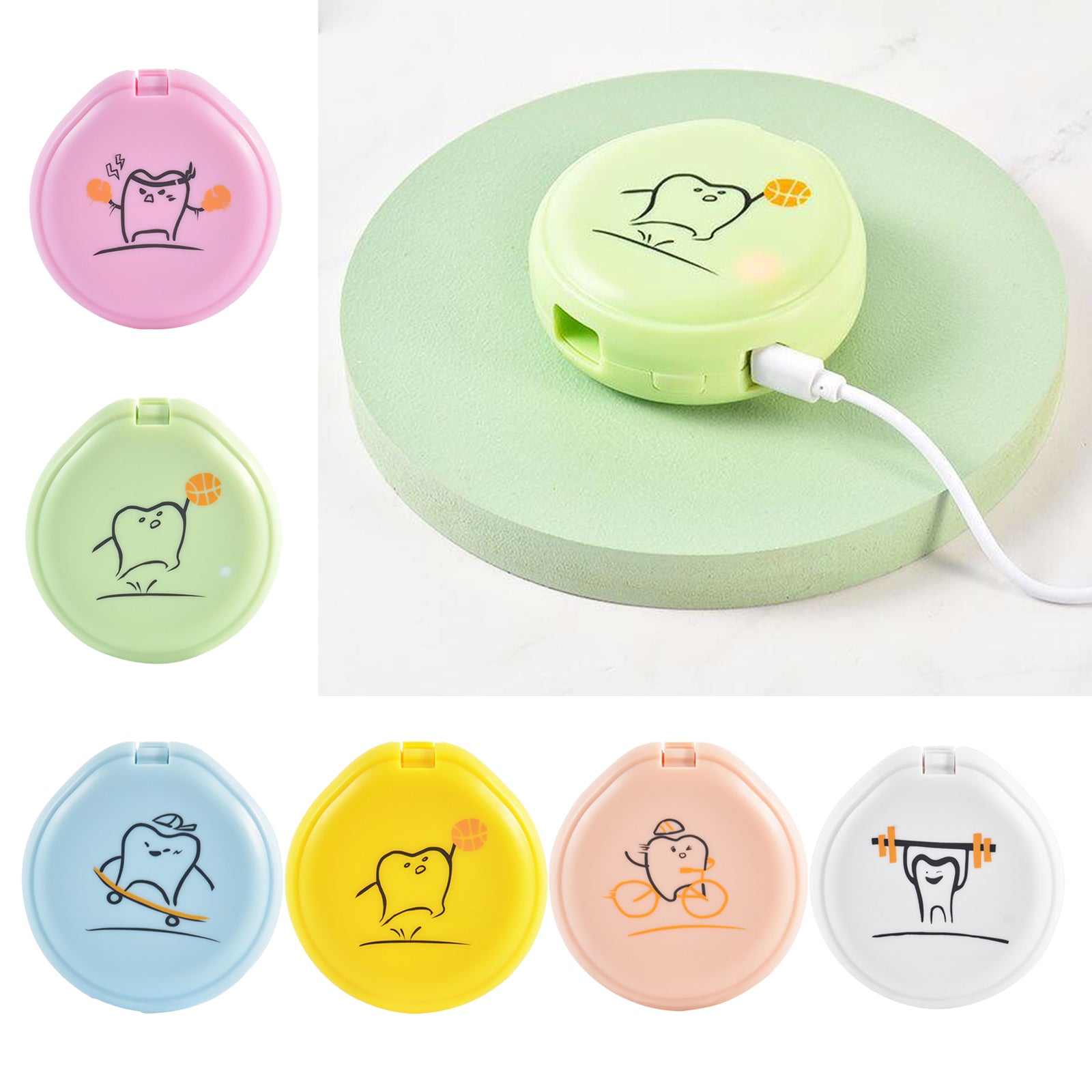 UVC Toothbrush Sterilizer Case Kills Germs Mini for Home and Travel Pink