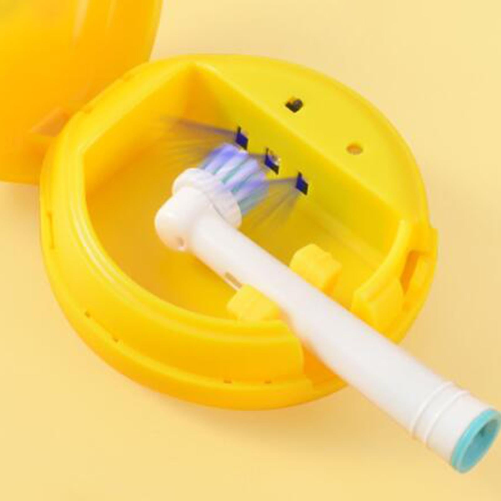 UVC Toothbrush Sterilizer Case Kills Germs Mini for Home and Travel Yellow