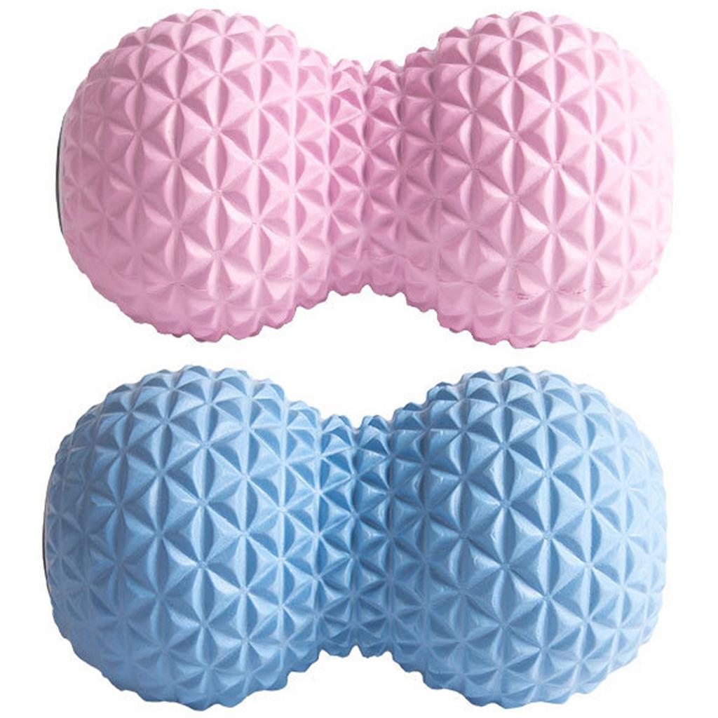 Peanut Massage Ball Double Lacrosse Ball Self Message Roller Back Foot Neck Pink