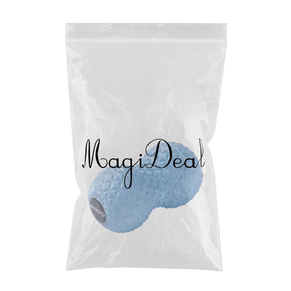 Peanut Massage Ball Double Lacrosse Ball Self Message Roller Back Foot Neck Blue