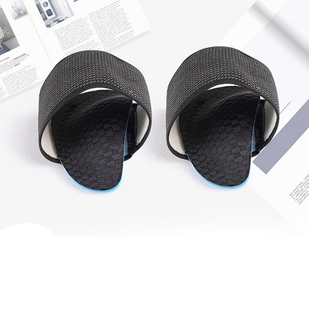 Set of 2 Arch Support Brace Universal Size Soft Flexible Black for Flat Foot