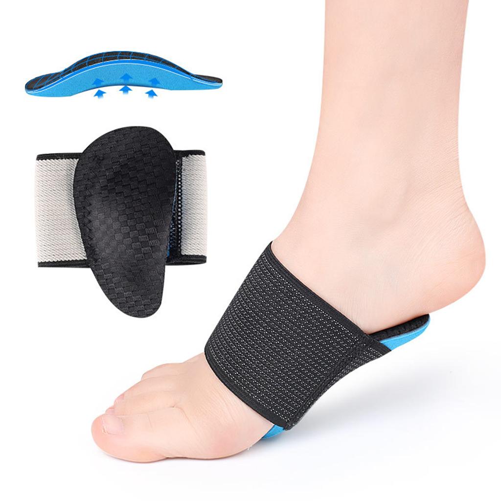 Set of 2 Arch Support Brace Universal Size Soft Flexible Black for Flat Foot