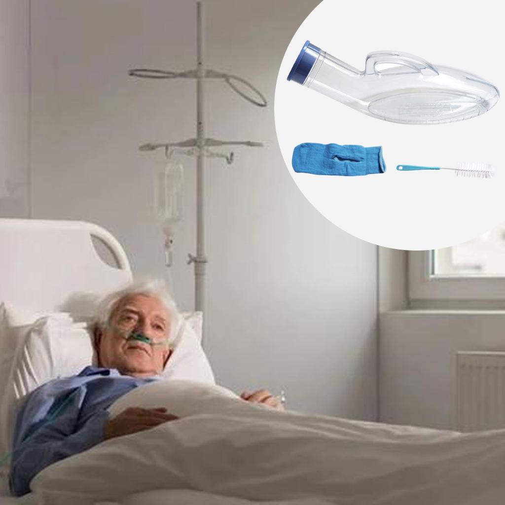 PVC Portable Urinal Bottle for Paralyzed Elderly Bedridden For Male 800ML