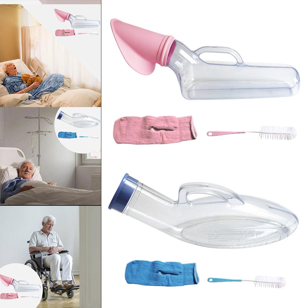 PVC Portable Urinal Bottle for Paralyzed Elderly Bedridden For Male 800ML