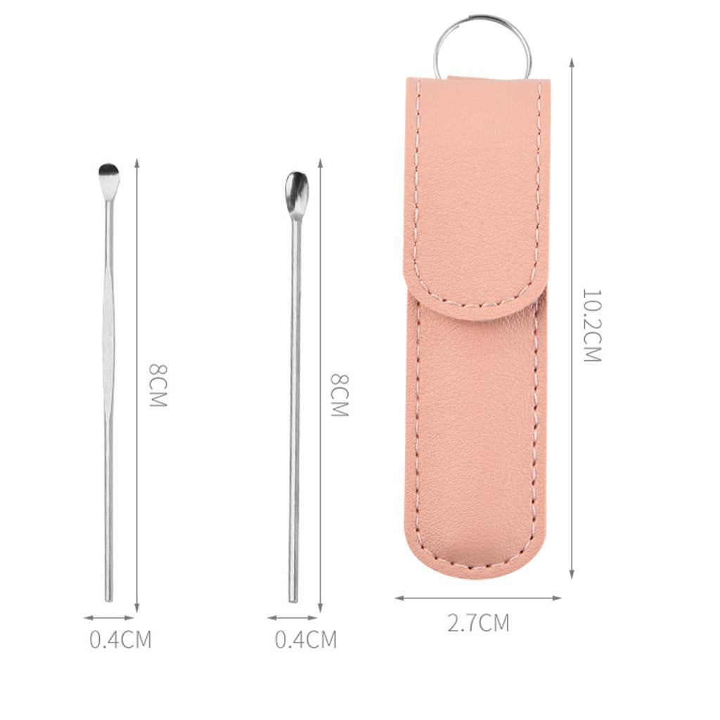 6Pcs Ear Wax Removal Tool Stainless Steel Earpick Household Men Women Pink