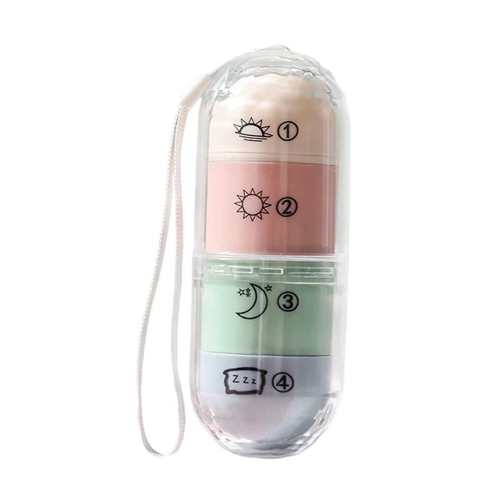 Rotatable Pill Storage Box Tablet Dispenser Colour PP+PC Case for Travel Use