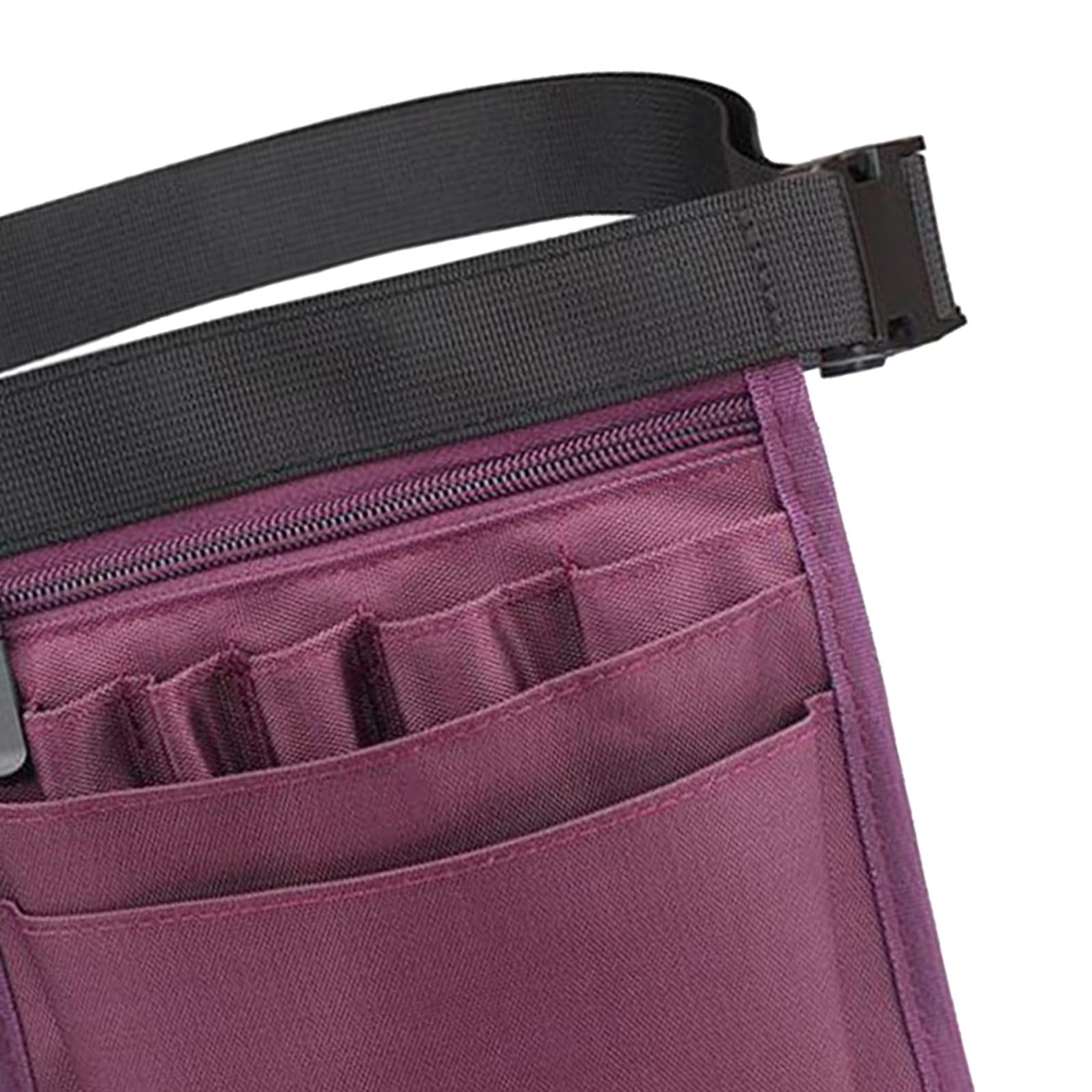 Nylon Nurse Organizer Belt Waist Bag Fanny Pack Case for Scissors Care Kit Purple