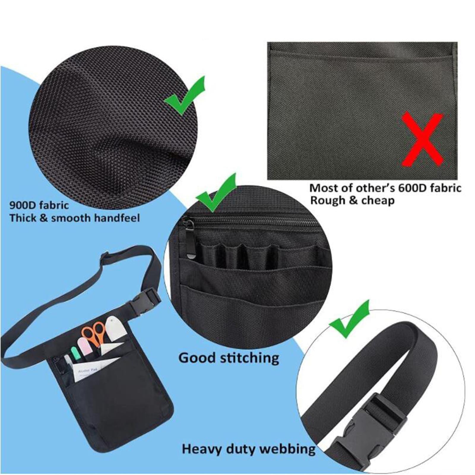 Nylon Nurse Organizer Belt Waist Bag Fanny Pack Case for Scissors Care Kit Purple