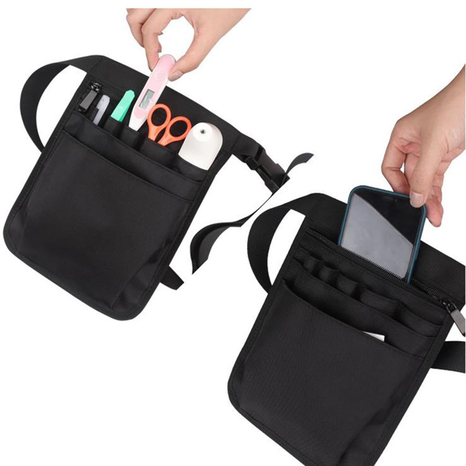 Nylon Nurse Organizer Belt Waist Bag Fanny Pack Case for Scissors Care Kit Pink