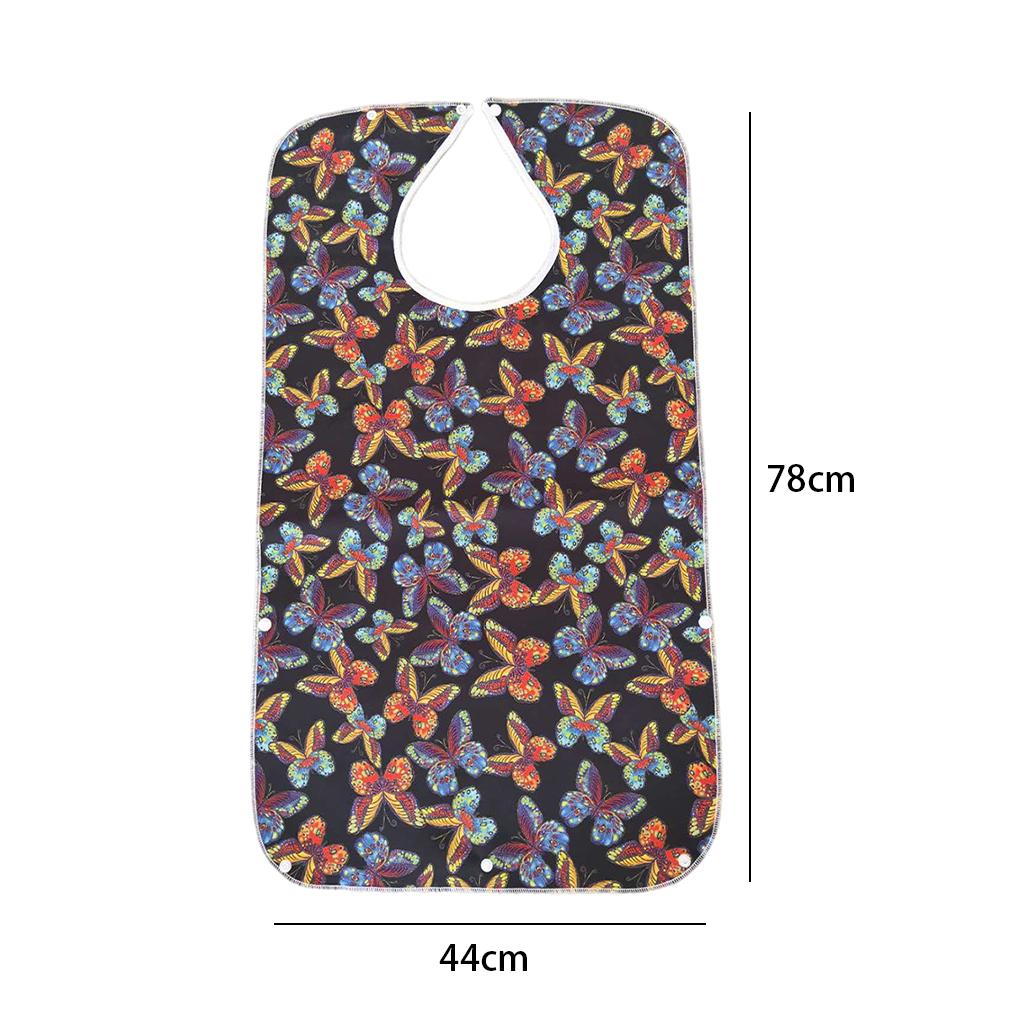 Mealtime Waterproof PVC Printing Cotton Adjustable Bib Crumb Adults Black