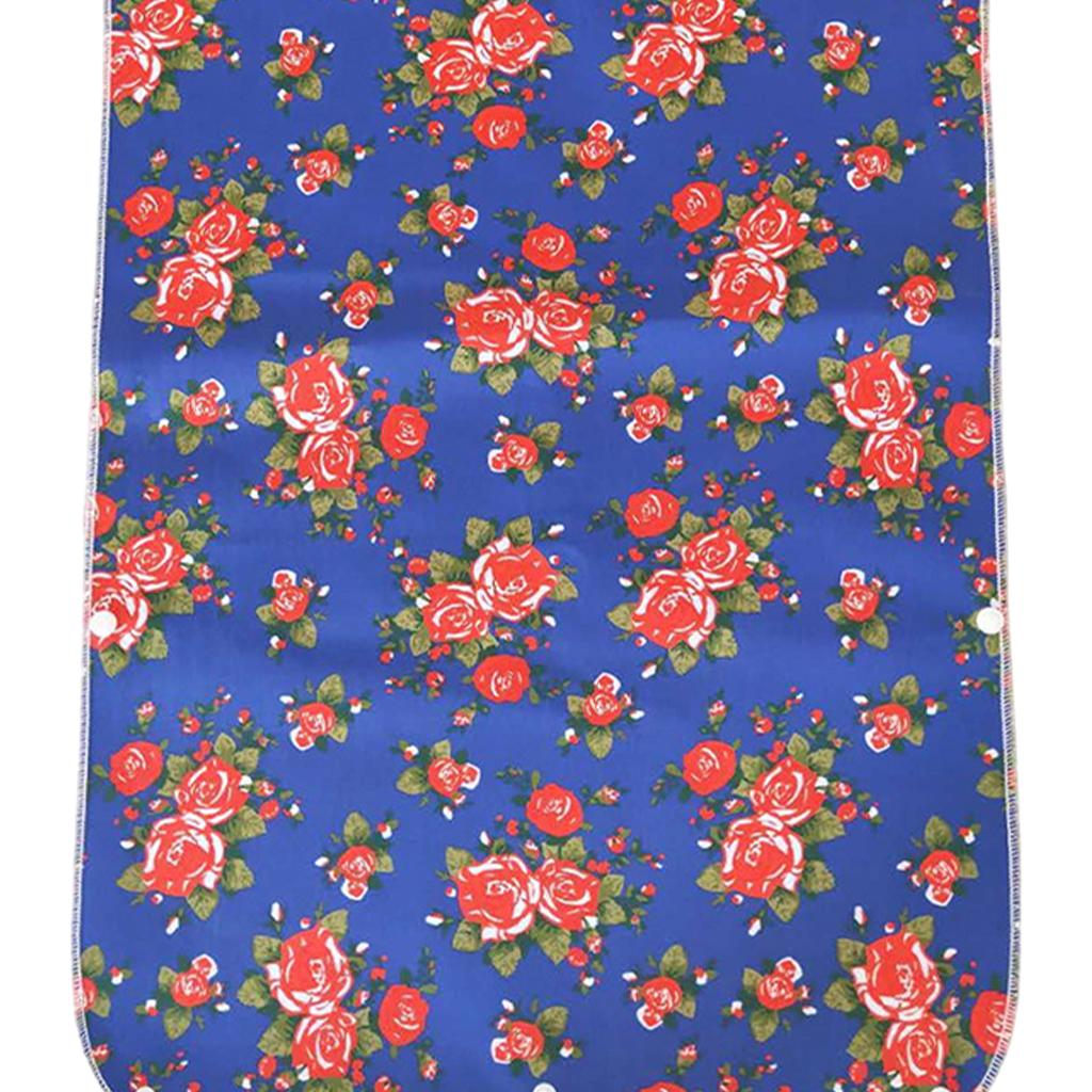 Mealtime Waterproof PVC Printing Cotton Adjustable Bib Crumb Adults Blue