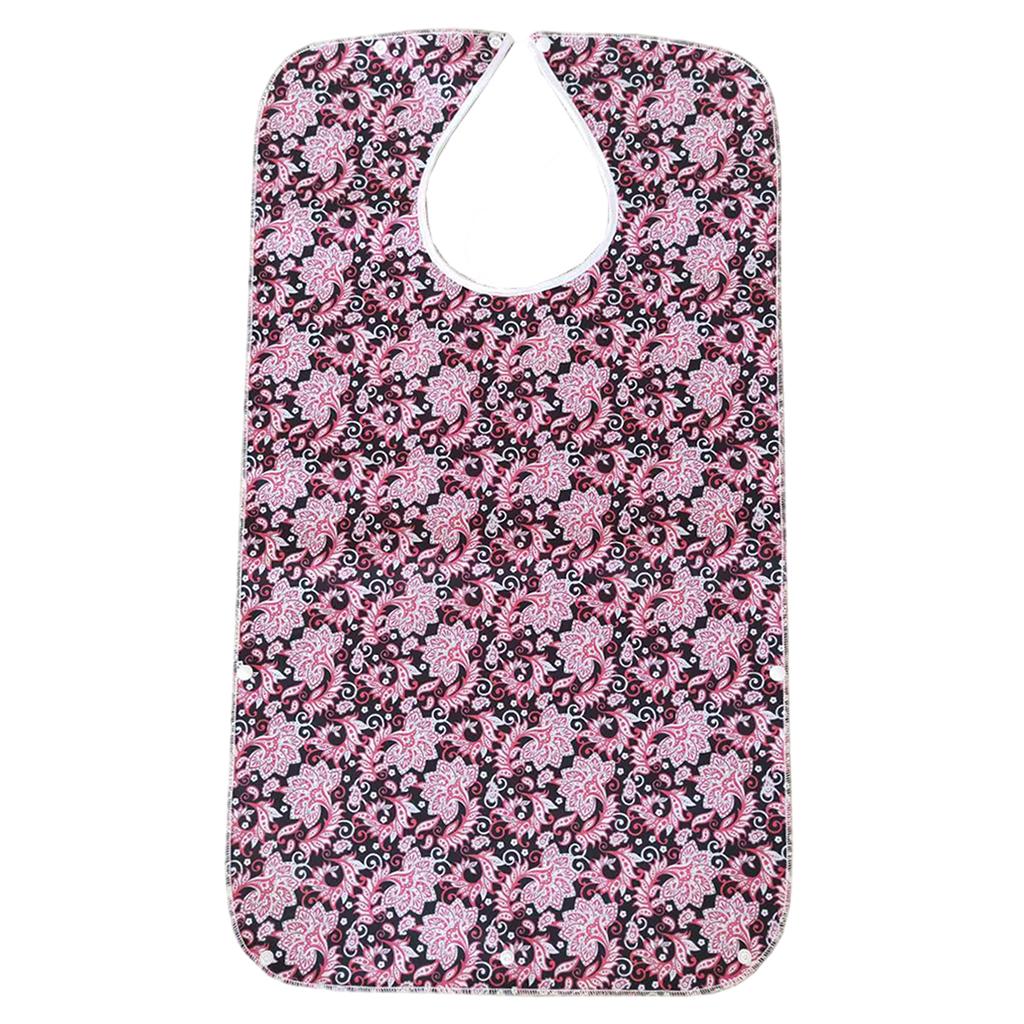Mealtime Waterproof PVC Printing Cotton Adjustable Bib Crumb Adults Red