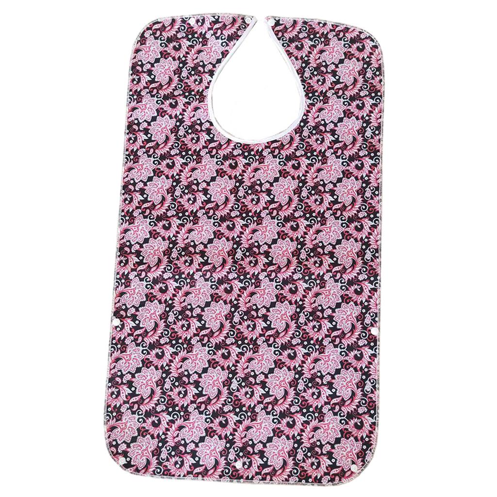 Mealtime Waterproof PVC Printing Cotton Adjustable Bib Crumb Adults Red