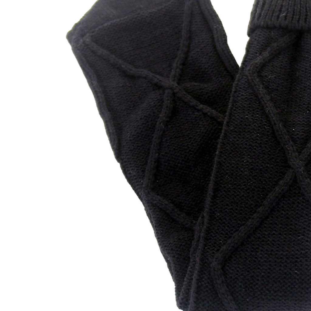 2Pcs Winter Long Stocking Knit Thigh High Long Tube for Women Fall Black