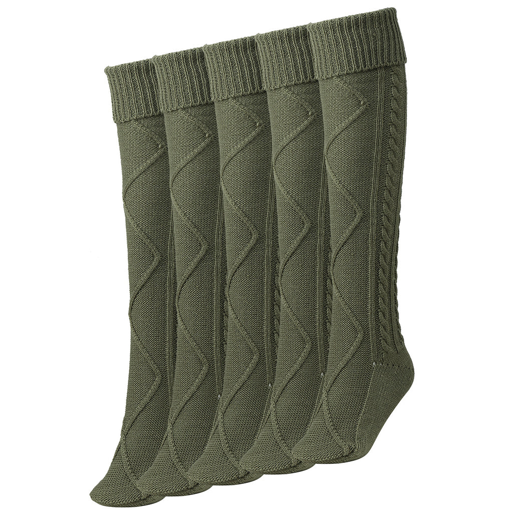 2Pcs Winter Long Stocking Knit Thigh High Long Tube for Women Fall Black