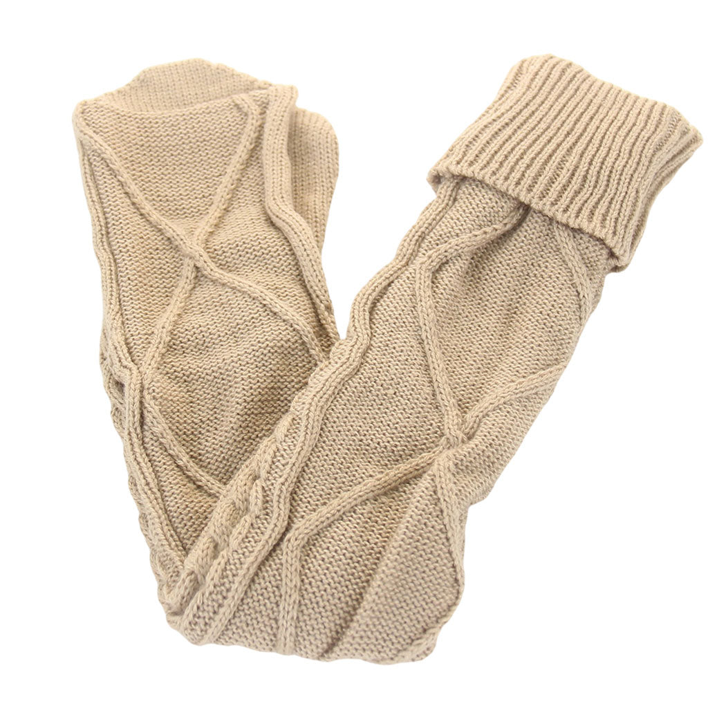 2Pcs Winter Long Stocking Knit Thigh High Long Tube for Women Fall Coffee