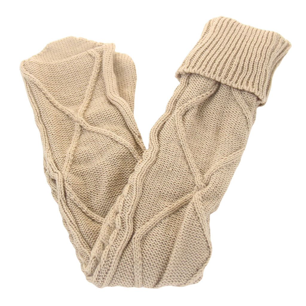 2Pcs Winter Long Stocking Knit Thigh High Long Tube for Women Fall Coffee