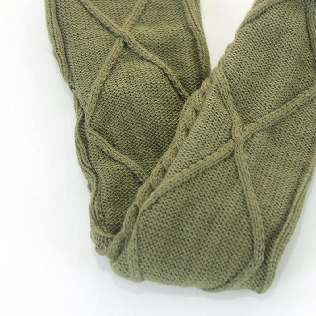 2Pcs Winter Long Stocking Knit Thigh High Long Tube for Women Fall Green