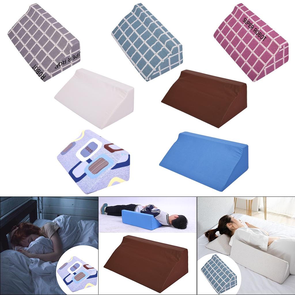 Wedge Pillow Soft with Washable Cover for Sleeping blue cloth