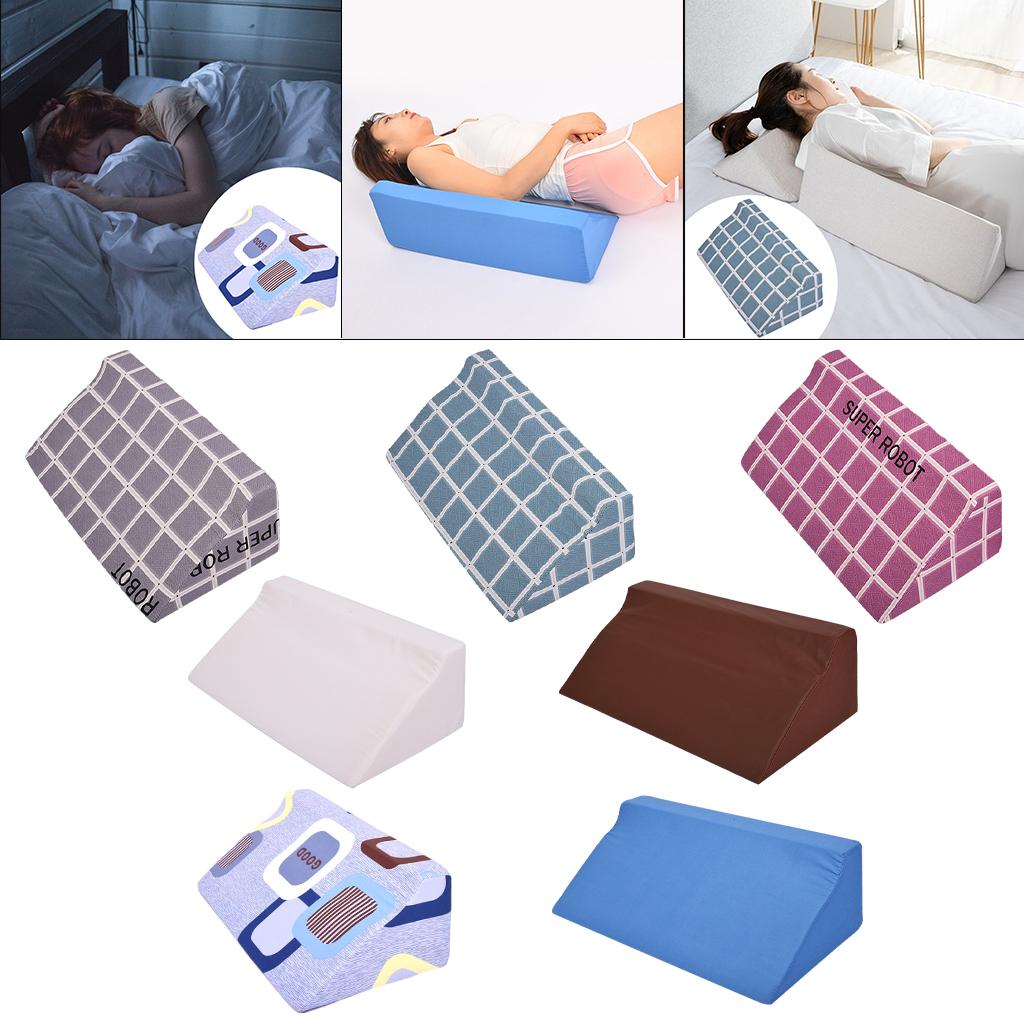 Wedge Pillow Soft with Washable Cover for Sleeping blue cloth