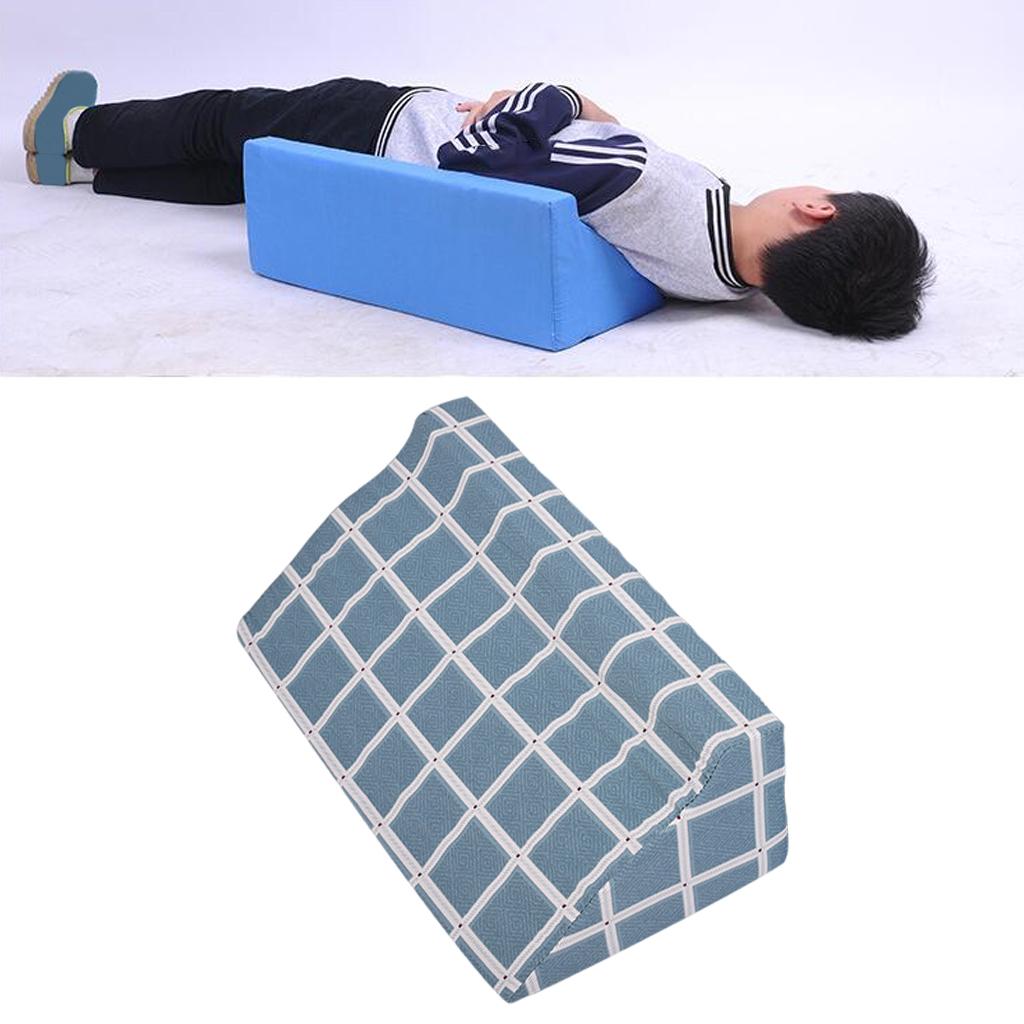 Wedge Pillow Soft with Washable Cover for Sleeping green grid cloth