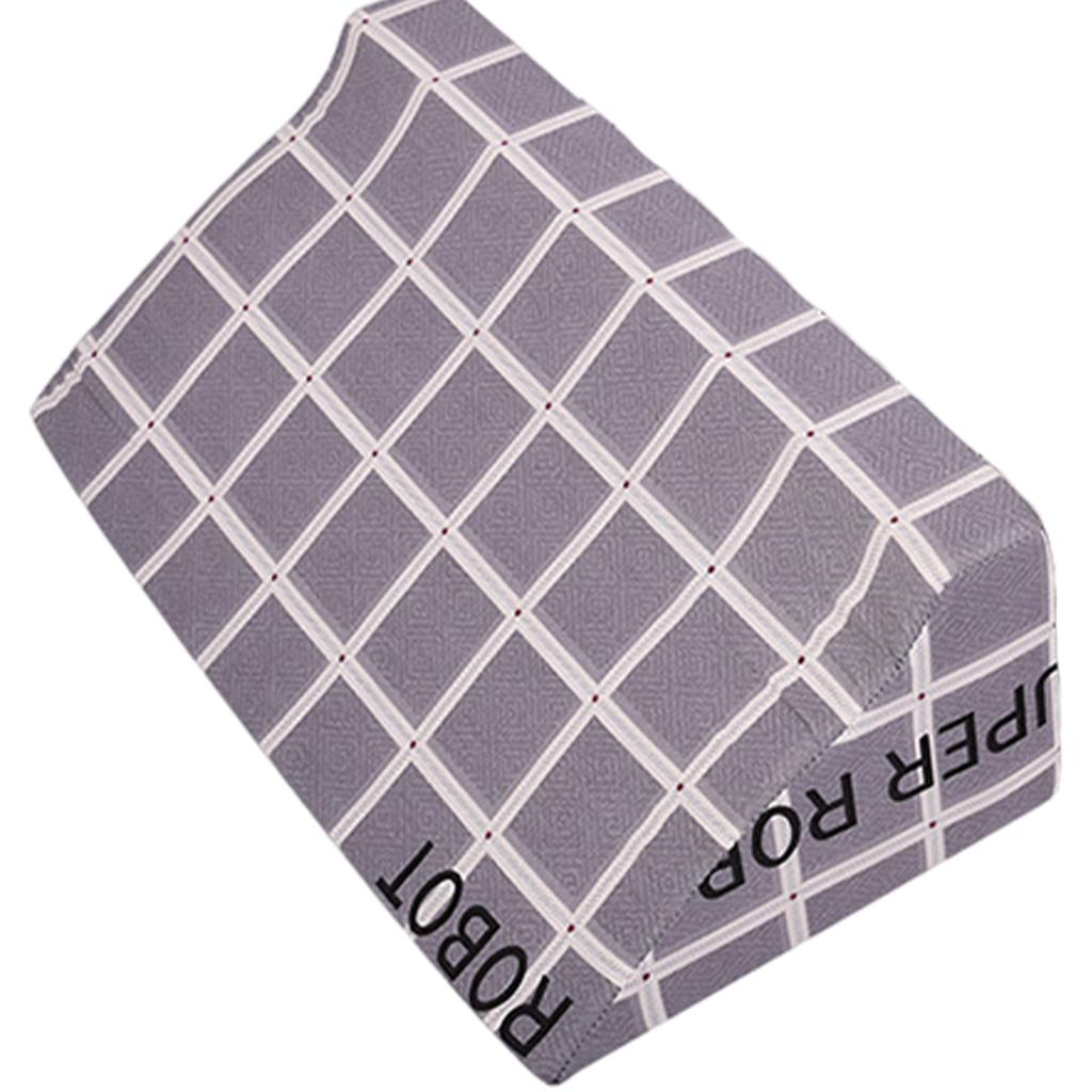 Wedge Pillow Soft with Washable Cover for Sleeping gray grid cloth