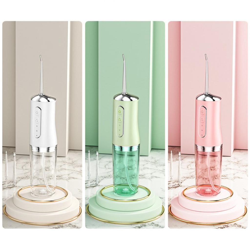 Oral Irrigator Polisher 220ml Water Flosser for Household Use Travel pink