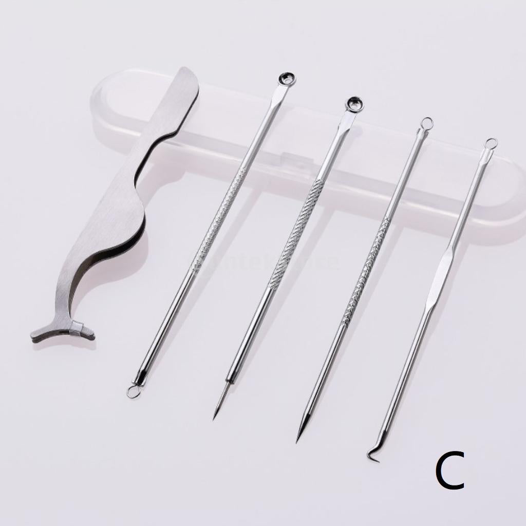 Pimple Remover Tool Stainless with Storage Case for Face Back Men Women C