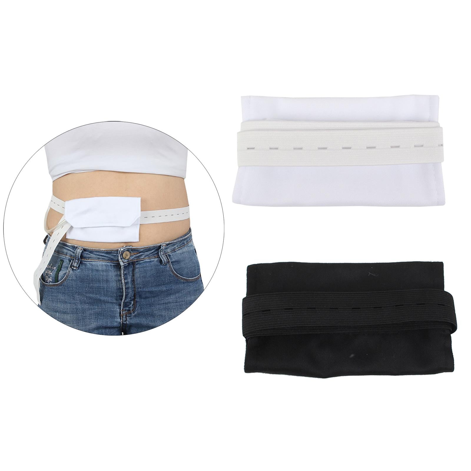 Abdominal Waist Belt Peg PD Feeding Tube G-Tube Holder Accessories Men white