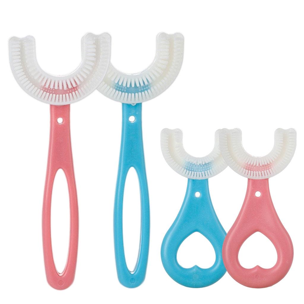 Kids Teeth Cleaning Manual Brush U-Shape Oral Tooth Cleaning Blue 2-6 years