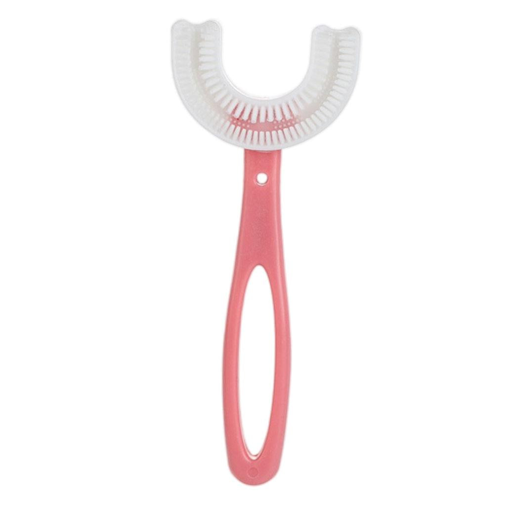 Kids Teeth Cleaning Manual Brush U-Shape Oral Tooth Cleaning Pink 6-12 years