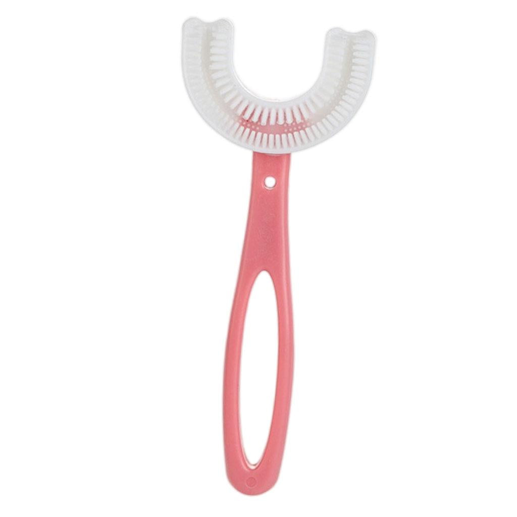 Kids Teeth Cleaning Manual Brush U-Shape Oral Tooth Cleaning Pink 6-12 years