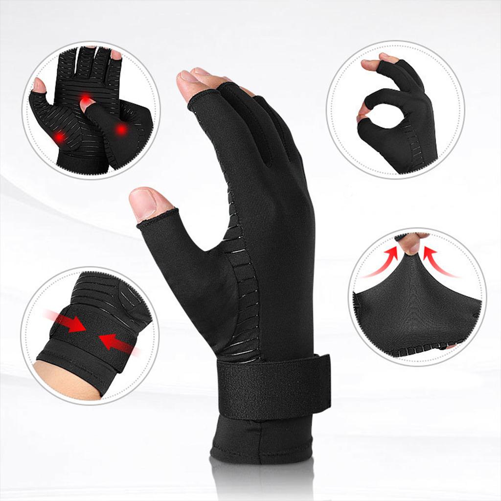 Copper Compression Gloves Women Men Relieve Carpal Tunnel Pain Exercise L