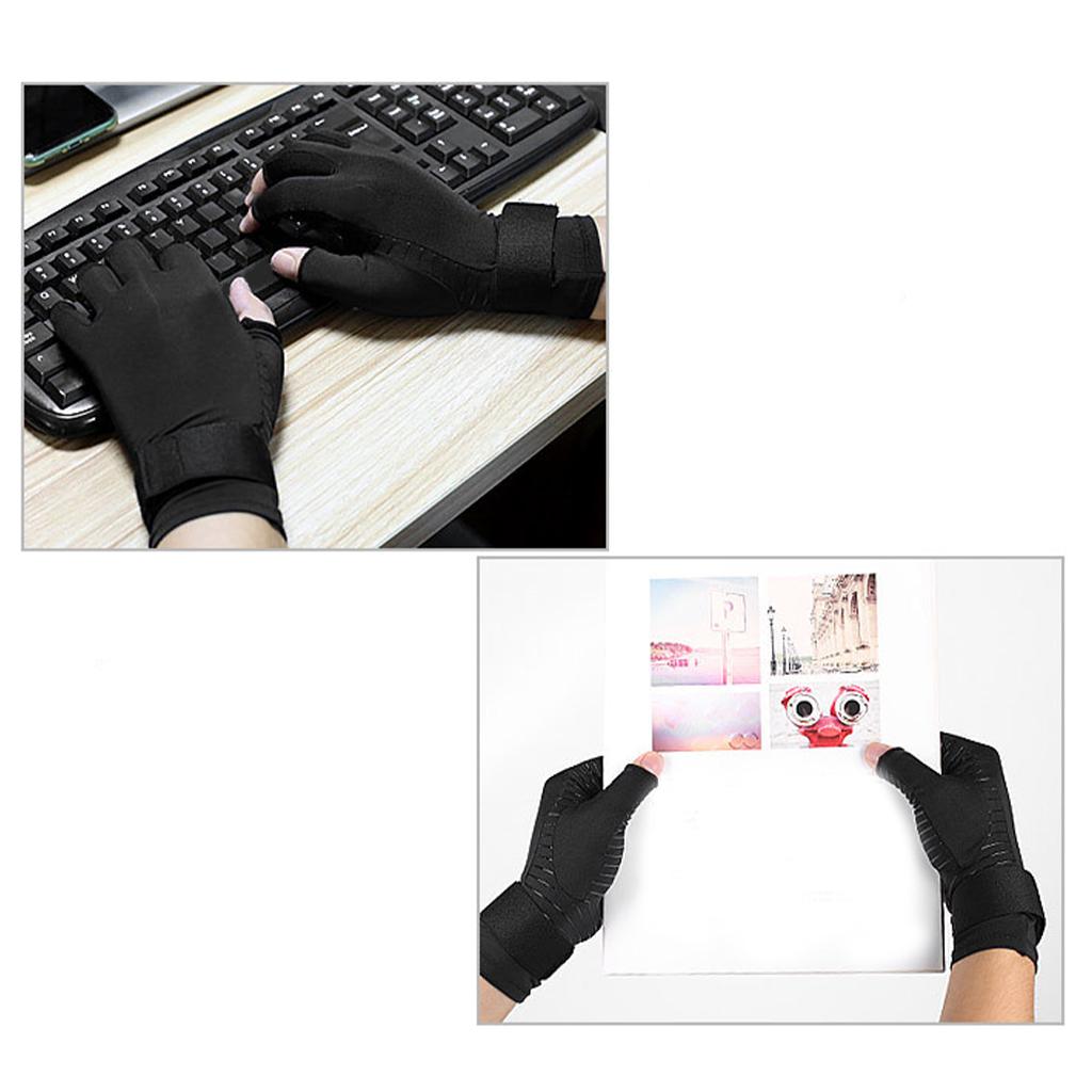 Copper Compression Gloves Women Men Relieve Carpal Tunnel Pain Exercise L