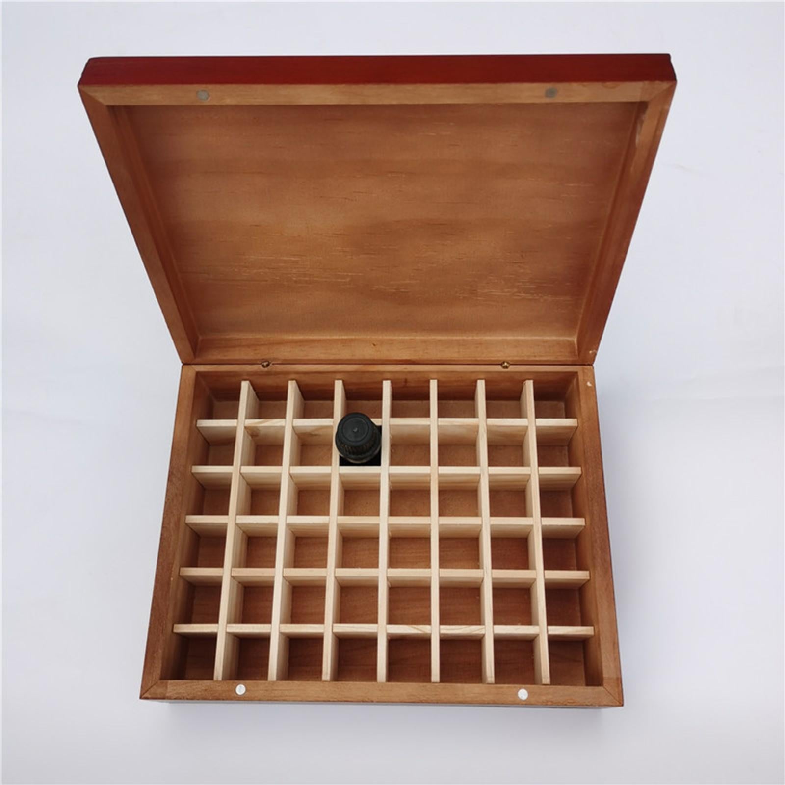 Portable Essential Oil Storage Box 48 Slots 5ml Collection Showing Wooden