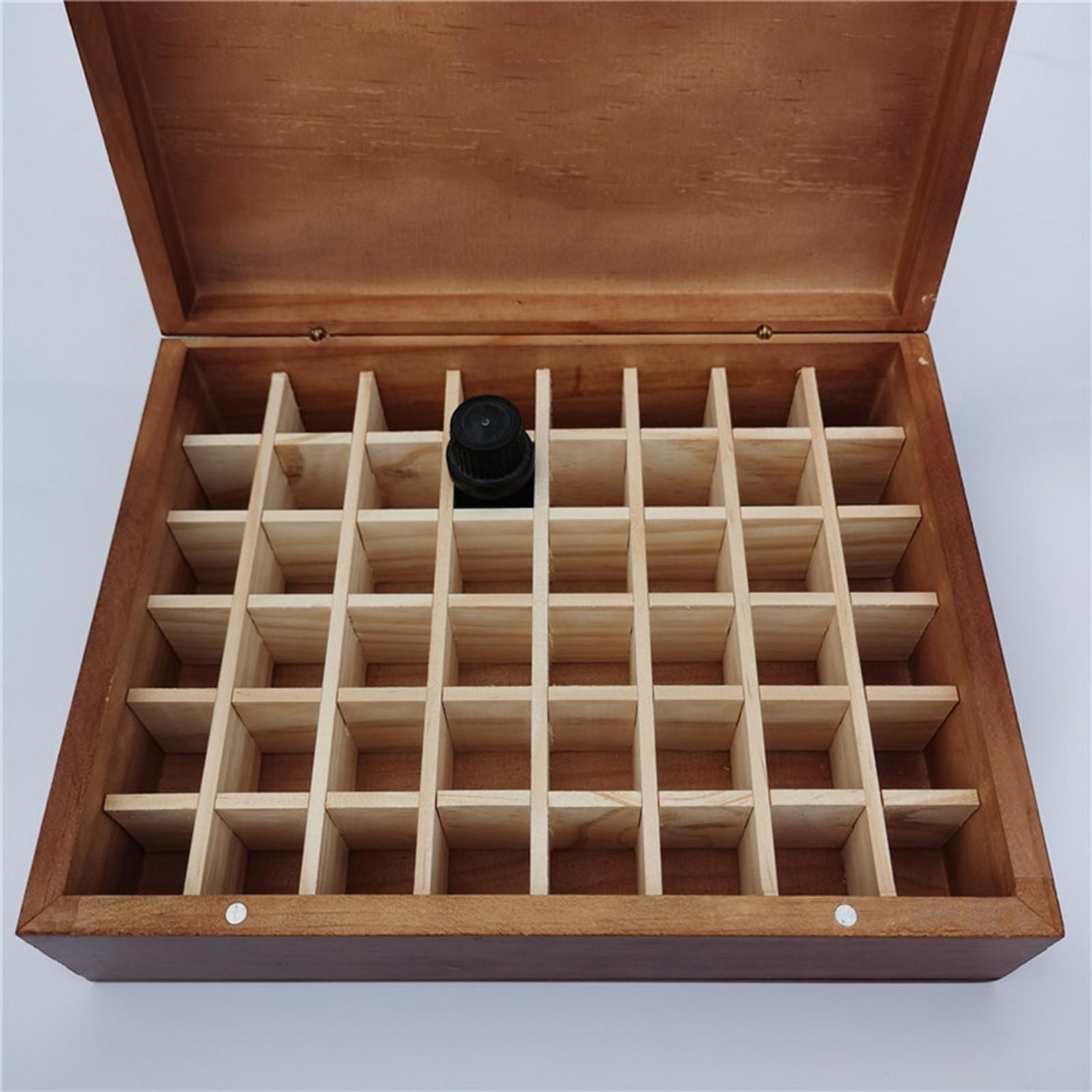 Portable Essential Oil Storage Box 48 Slots 5ml Collection Showing Wooden
