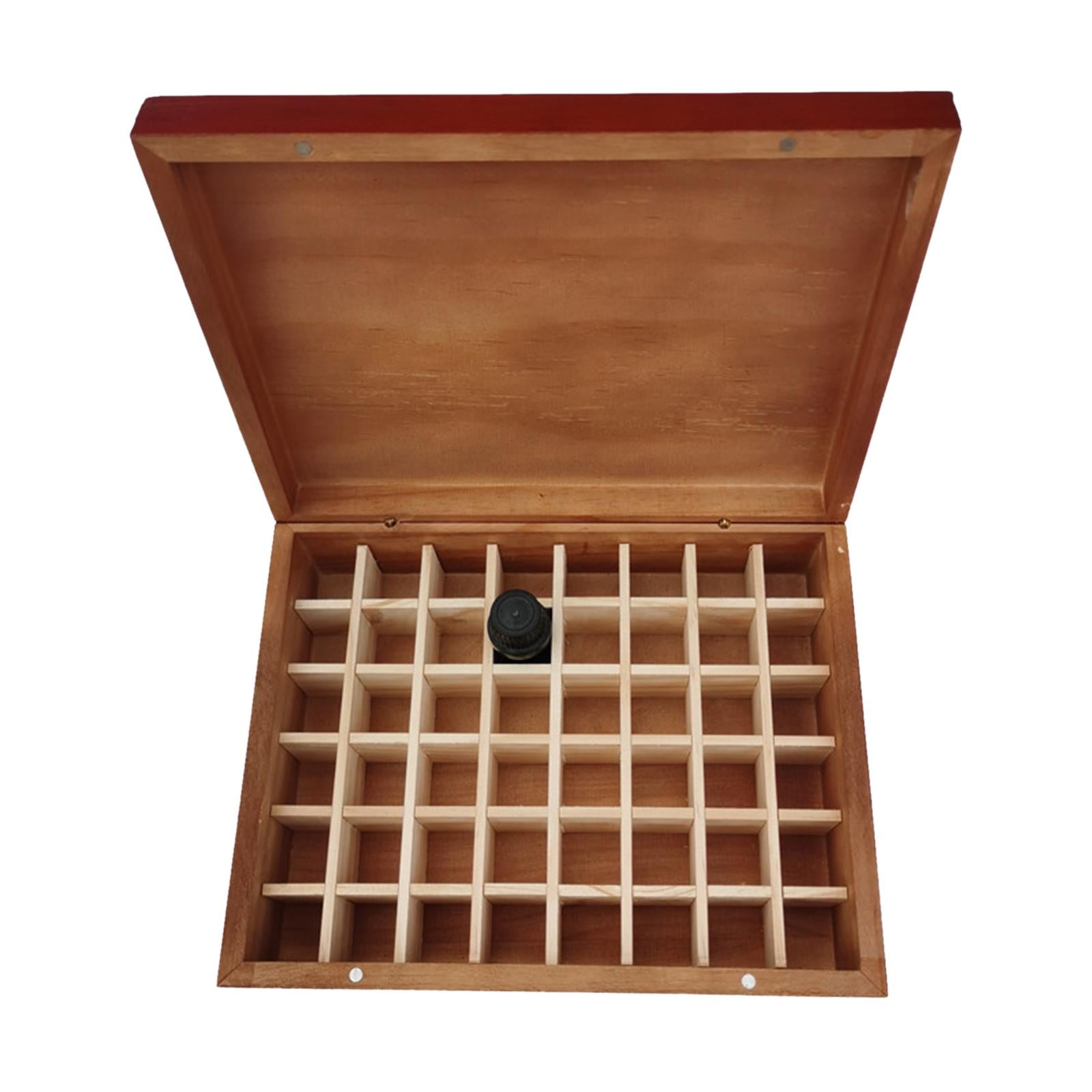 Portable Essential Oil Storage Box 48 Slots 5ml Collection Showing Wooden