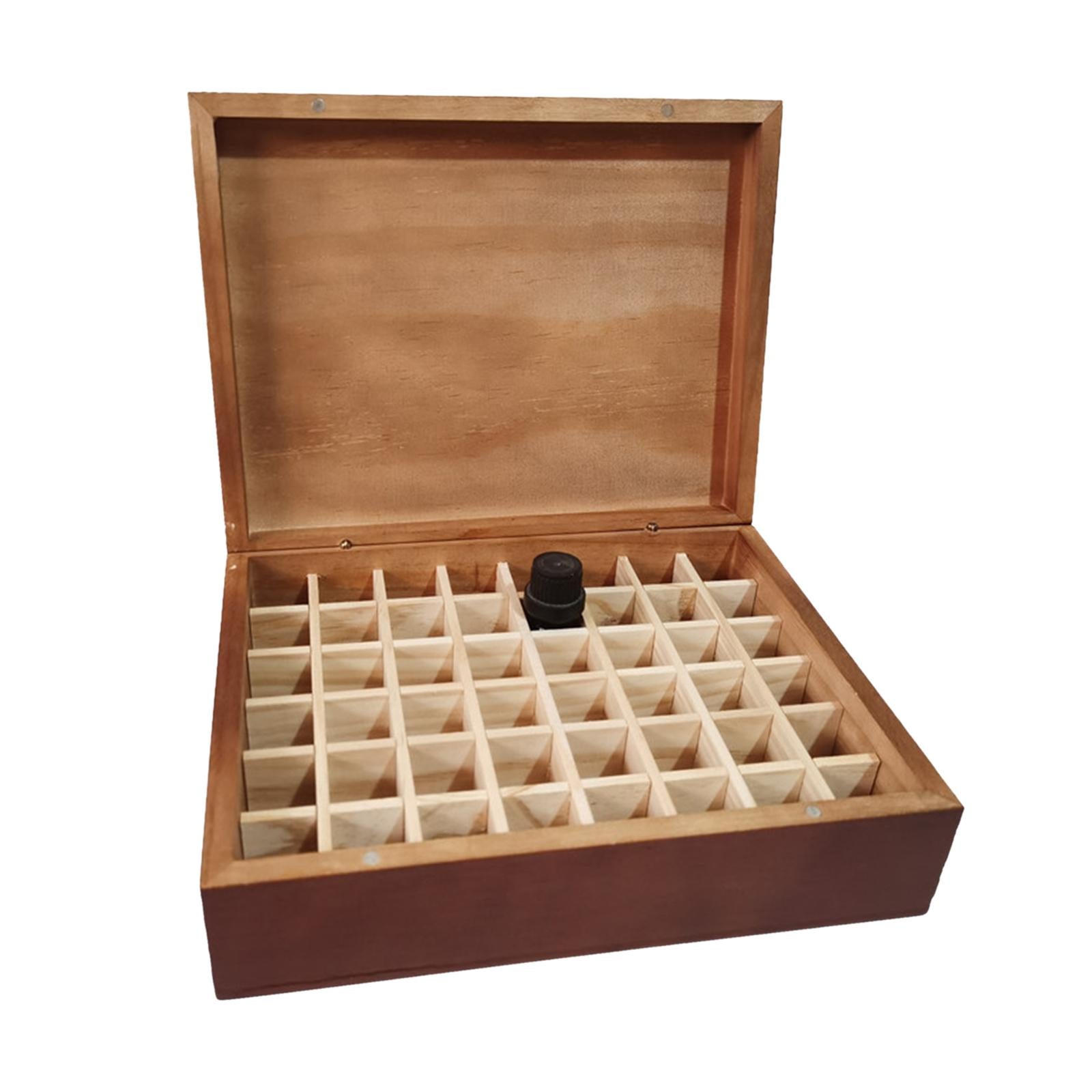 Portable Essential Oil Storage Box 48 Slots 5ml Collection Showing Wooden