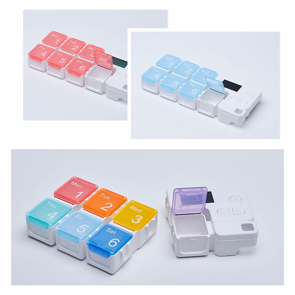 Weekly Pill Organizer Dispenser Gift Pills Vitamin Large Capacity for Elders Pink