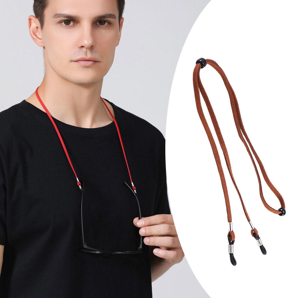 Eyeglass Strap Non-Slip Stretchy Universal Rope Eyewear Retainer Sports Dark Brown