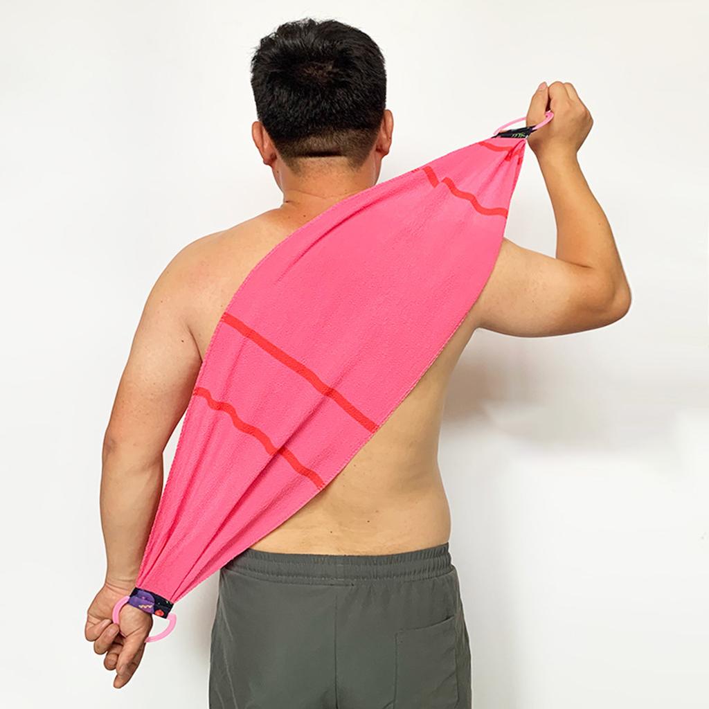 Exfoliating Washcloth Bath Towel Deep Clean Skin Back Scrub Massage Pink