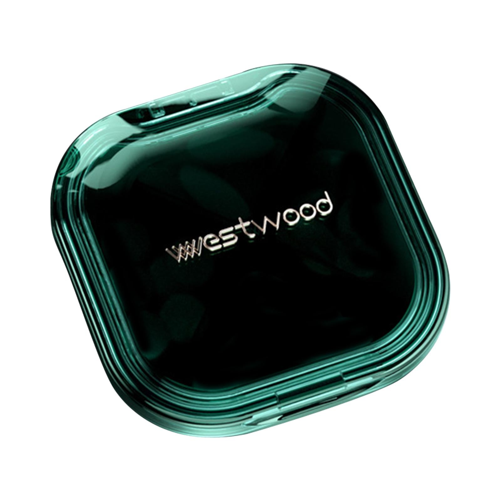 Portable Medicine Pill Box Moisture Proof for Pills 4 Grids green