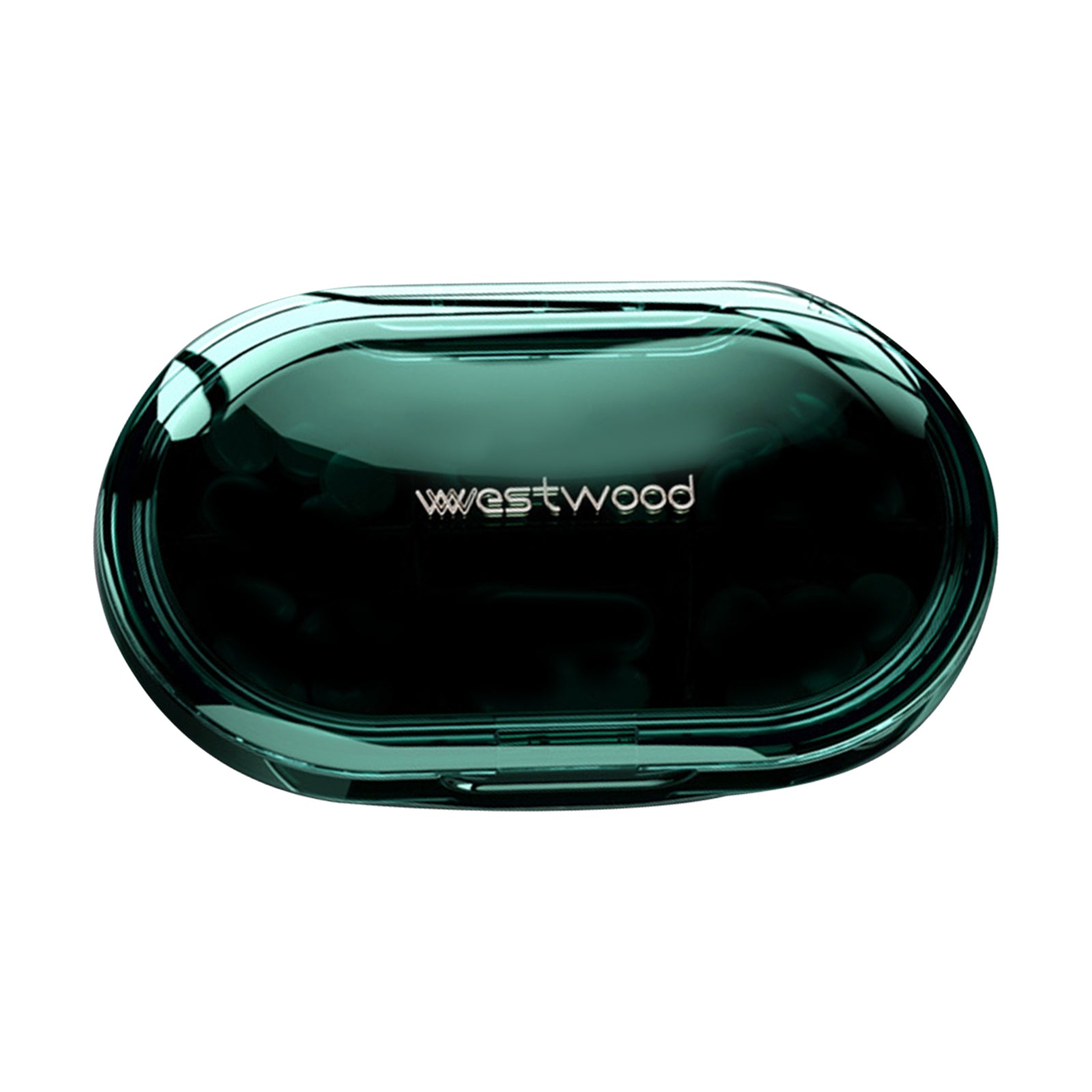 Portable Medicine Pill Box Moisture Proof for Pills 6 Grids green