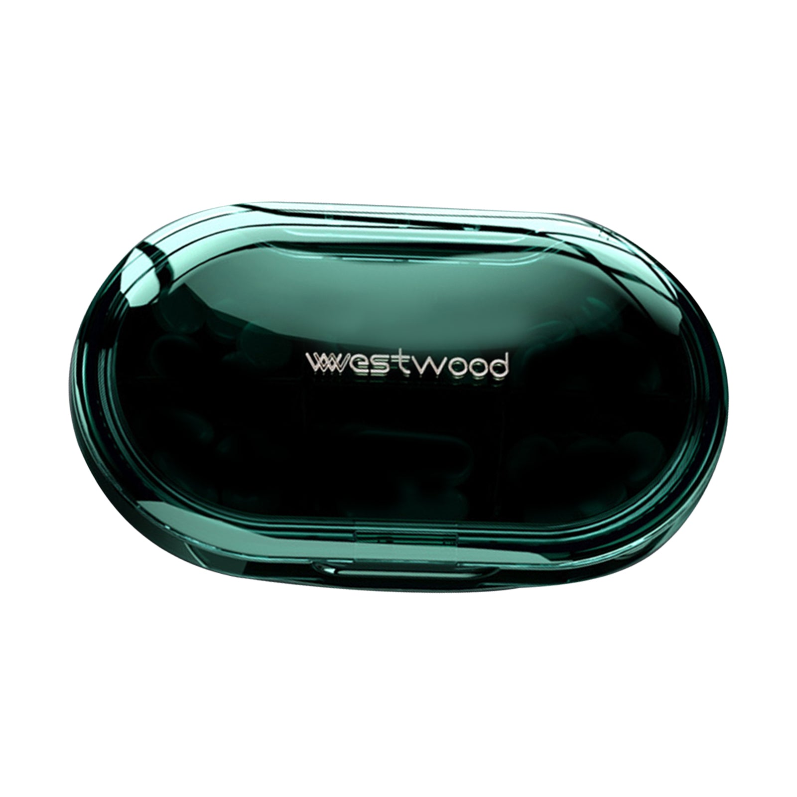 Portable Medicine Pill Box Moisture Proof for Pills 6 Grids green
