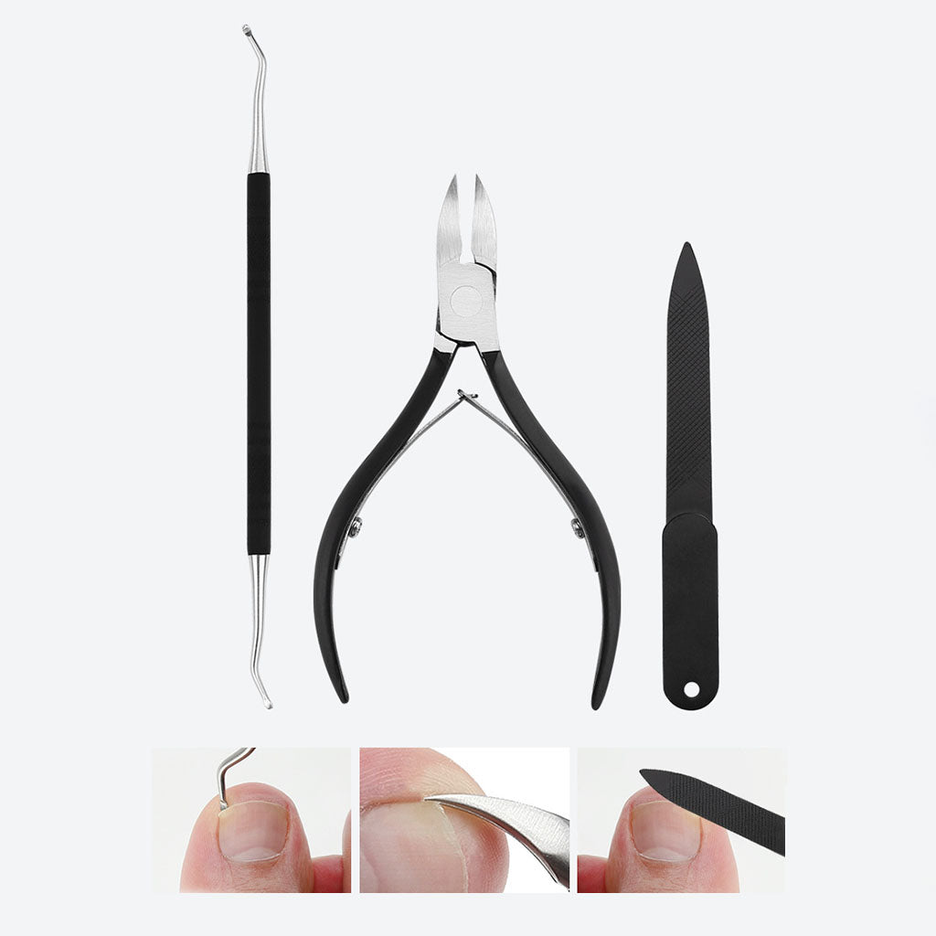 Nail Clippers Set Toenail Nipper Hard Nails Trimmer Trim Thick Nails Black